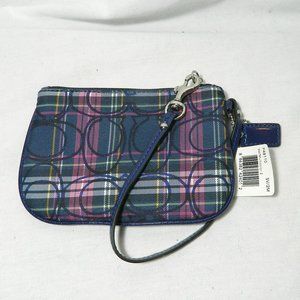 Coach $58 48110 Sig Legacy Tartan Small Wristlet